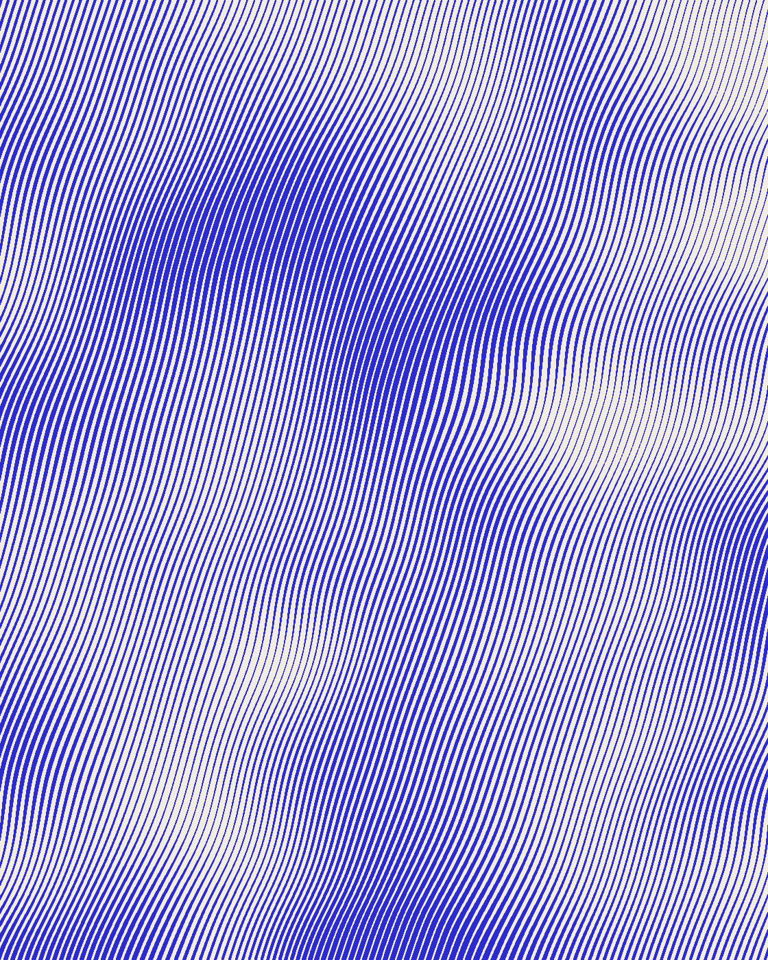 Eve, an abstract field of blue waving lines