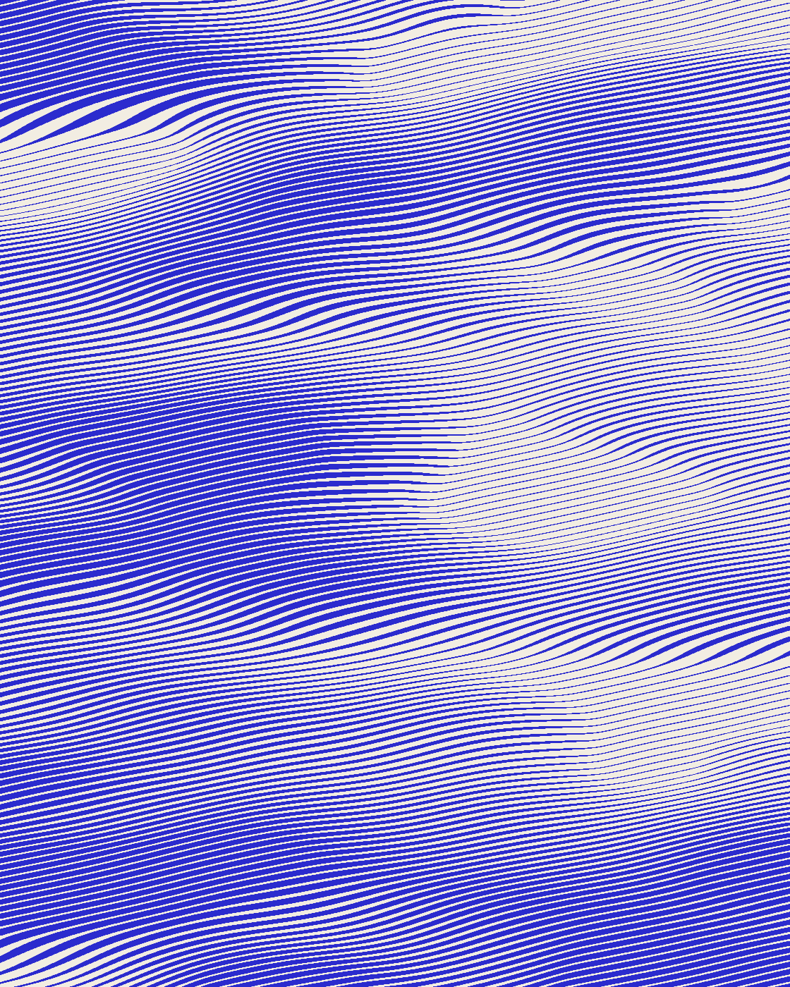 Margo, an abstract field of blue waving lines